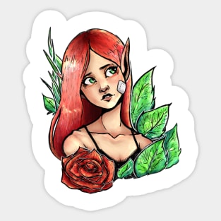 Elf in the flower garden Sticker